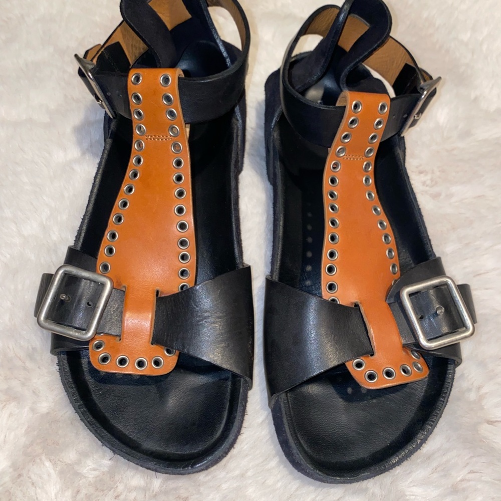 Isabel Marant leather two tone sandals.